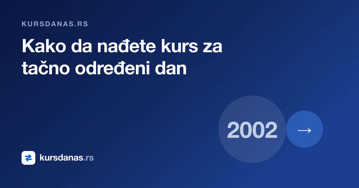 Kako da nađete kurs za tačno određeni dan u prošlosti