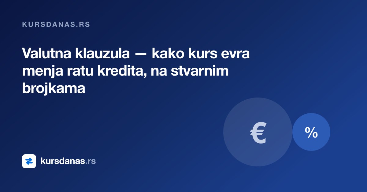 Valutna klauzula — kako kurs evra menja ratu kredita, na stvarnim brojkama