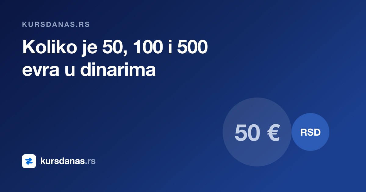 Koliko je 50, 100 i 500 evra u dinarima — i zašto vam banka daje manje