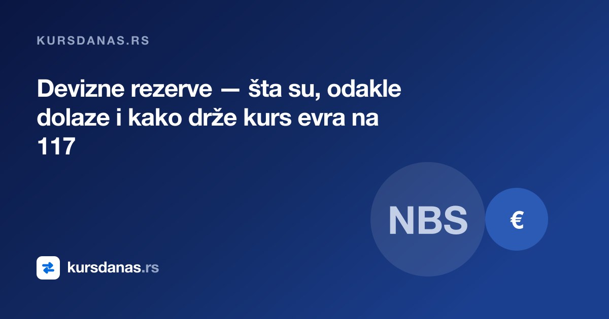 Devizne rezerve — šta su, odakle dolaze i kako drže kurs evra na 117