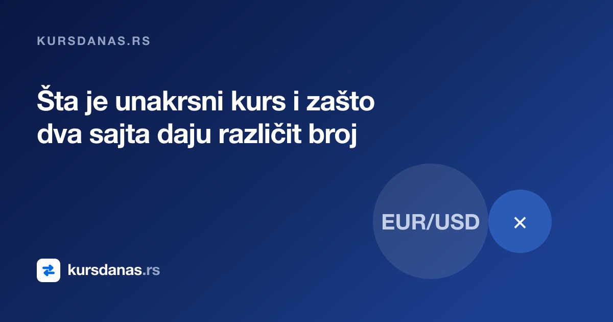 Šta je unakrsni kurs i zašto dva sajta daju različit broj
