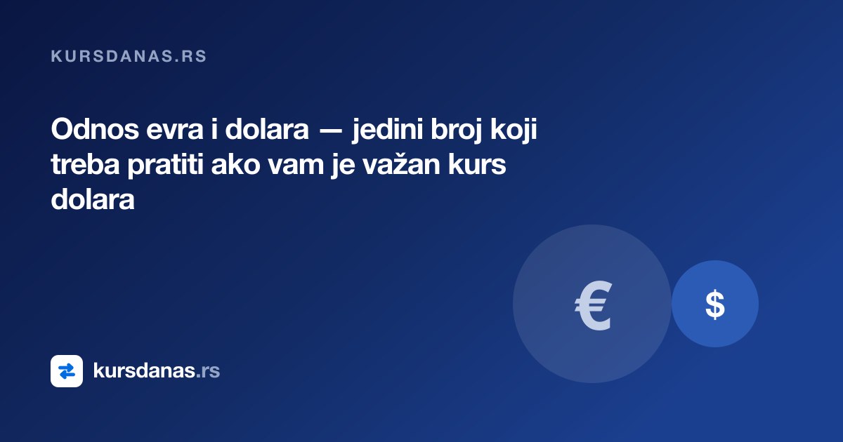 Odnos evra i dolara — jedini broj koji treba pratiti ako vam je važan kurs dolara