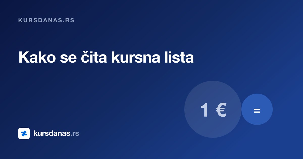 Kako se čita kursna lista