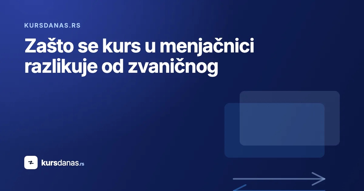 Zašto se kurs u menjačnici razlikuje od zvaničnog