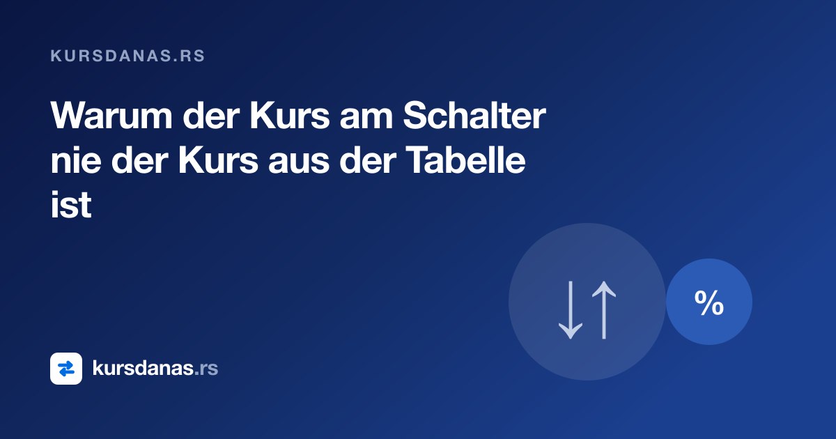 Warum der Kurs am Schalter nie der Kurs aus der Tabelle ist