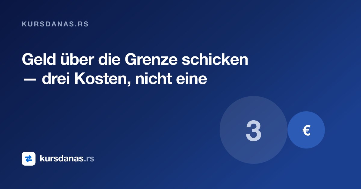 Geld über die Grenze schicken — drei Kosten, nicht eine